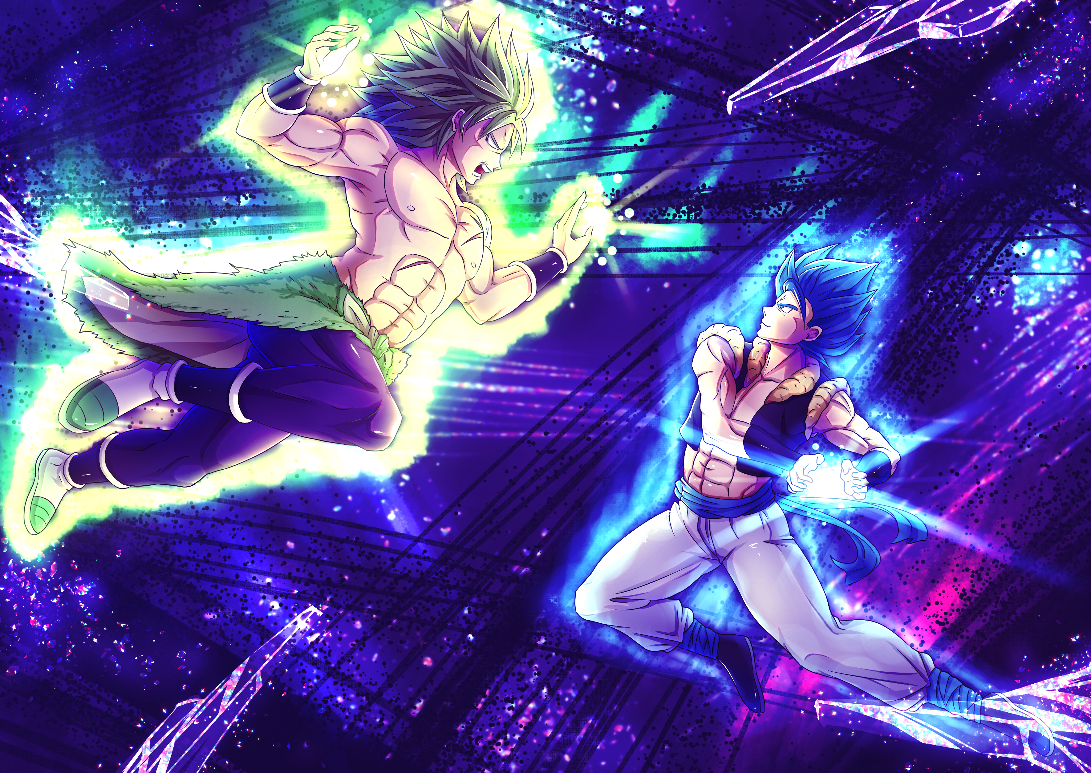 Gogeta ssj Blue Vs Broly  Dragon ball wallpapers, Dragon ball