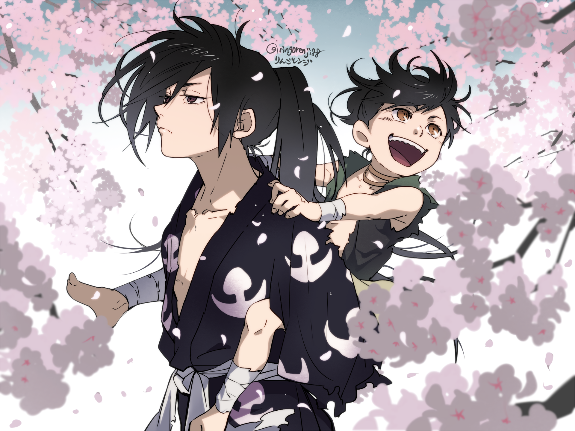 Hyakkimaru and Dororo by りんごレンジ