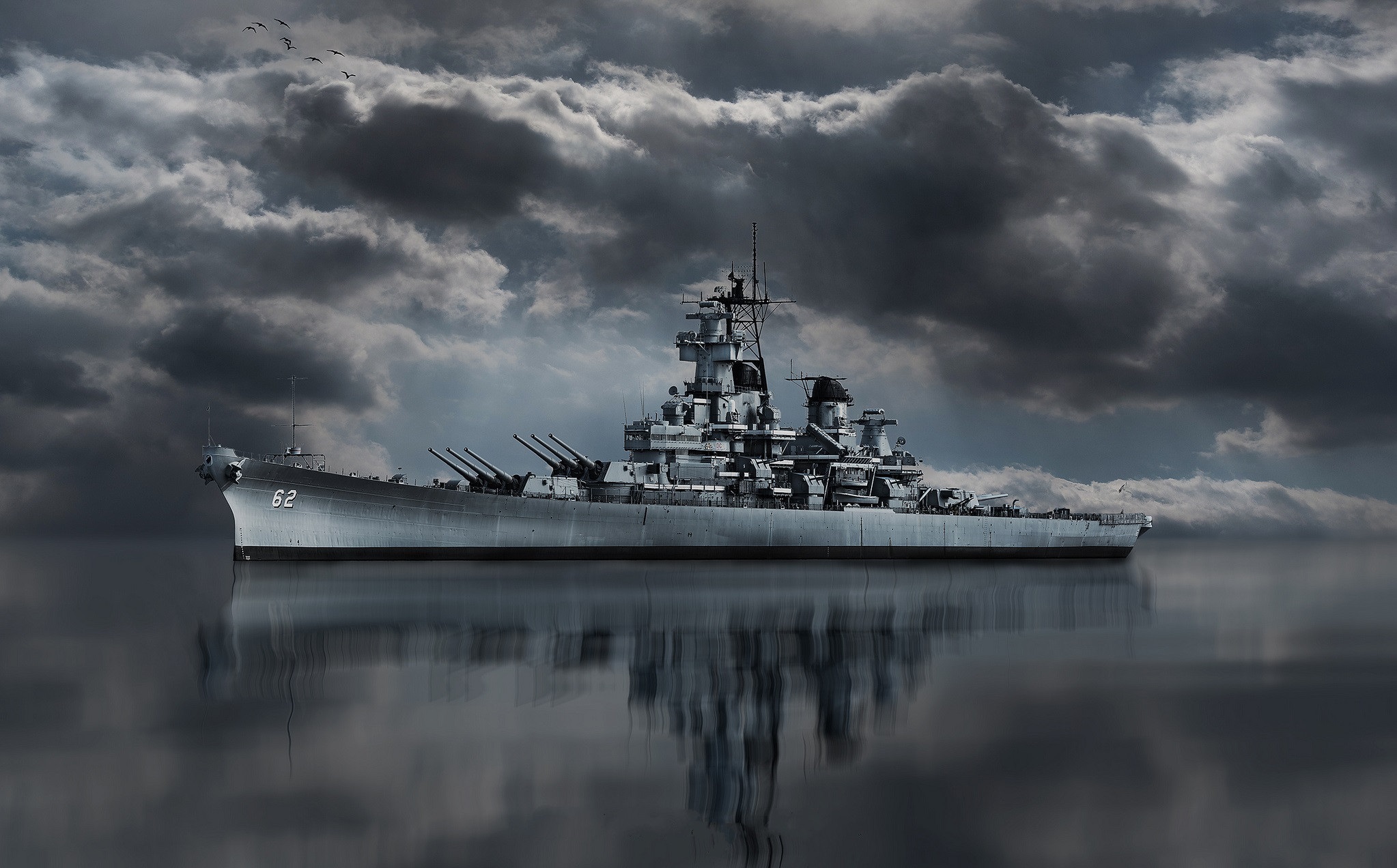 Military USS New Jersey (BB-62) HD Wallpaper | Background Image