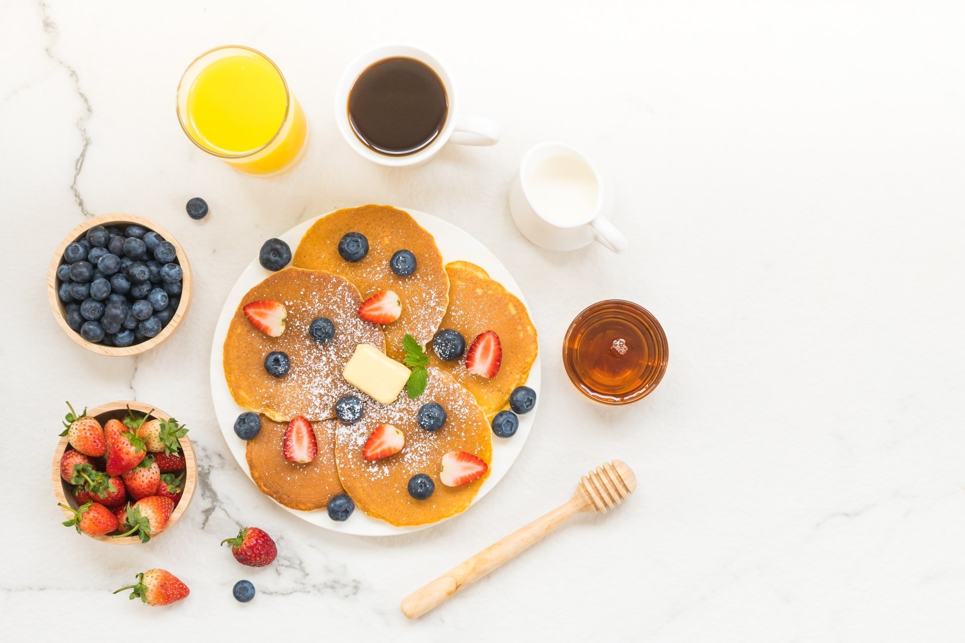 Download Strawberry Blueberry Berry Fruit Pancake Still Life Food ...