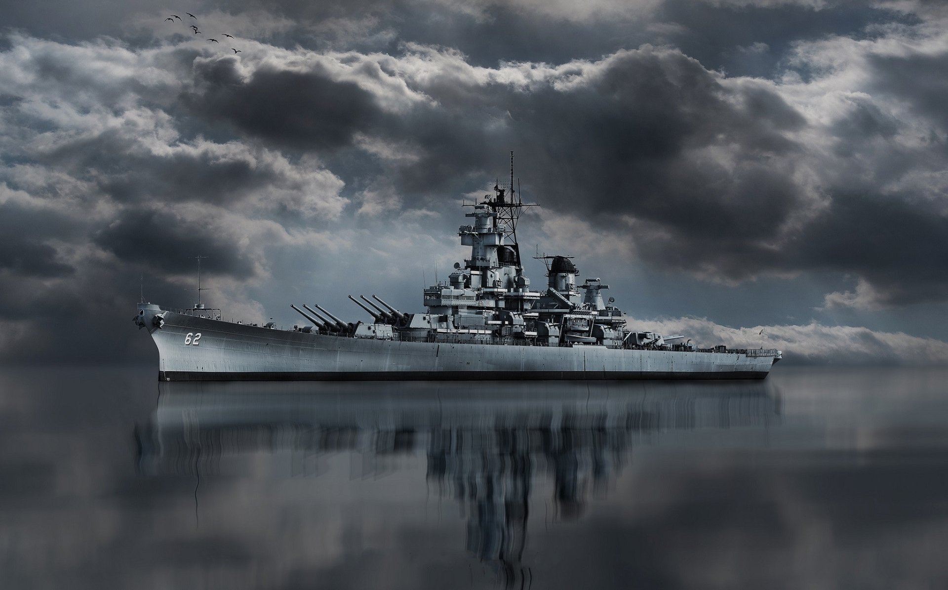 Download Battleship Military USS New Jersey (BB-62) HD Wallpaper