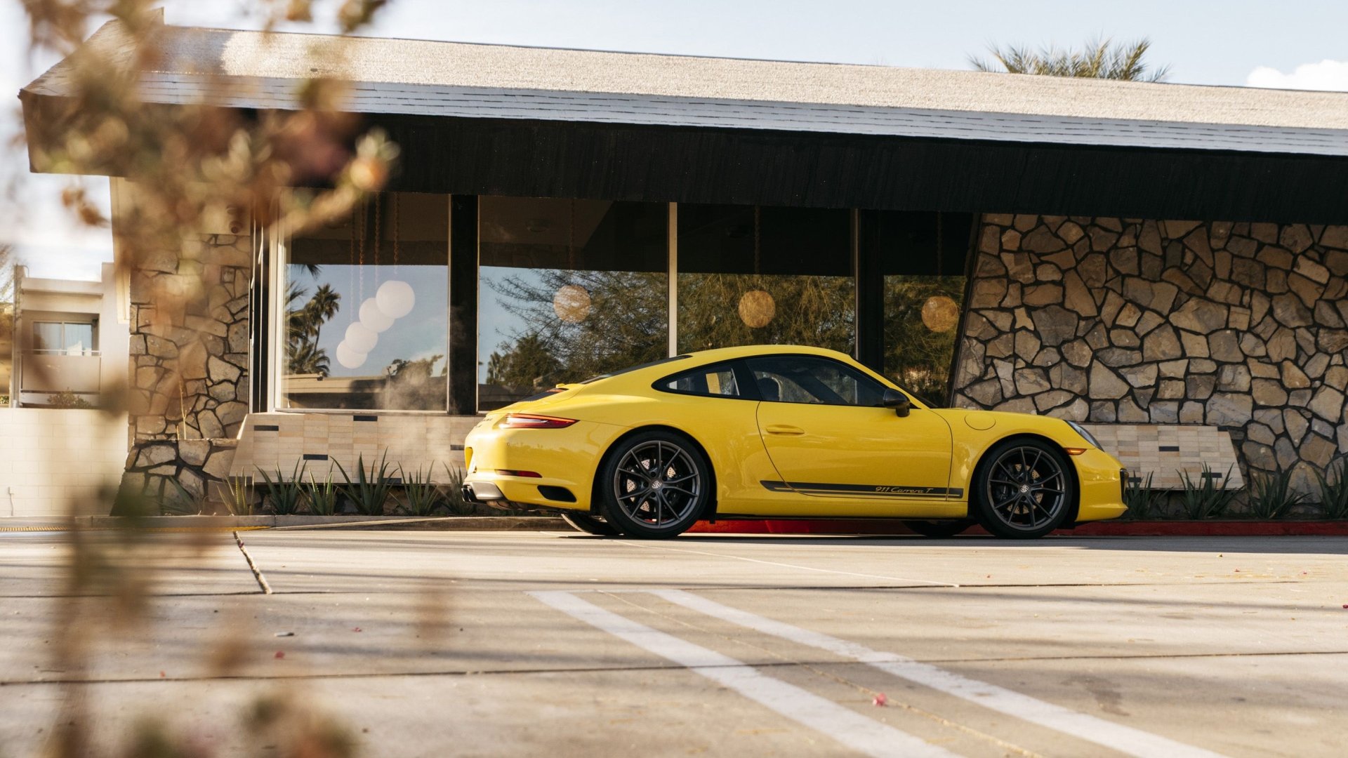 Download Yellow Car Car Porsche Porsche 911 Porsche 911 Carrera Vehicle Porsche 911 Carrera T HD Wallpaper