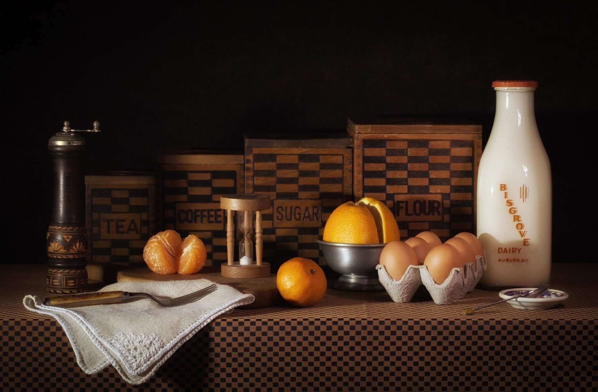 Download Flour Milk Orange (Fruit) Grinder Egg Photography Still Life HD Wallpaper