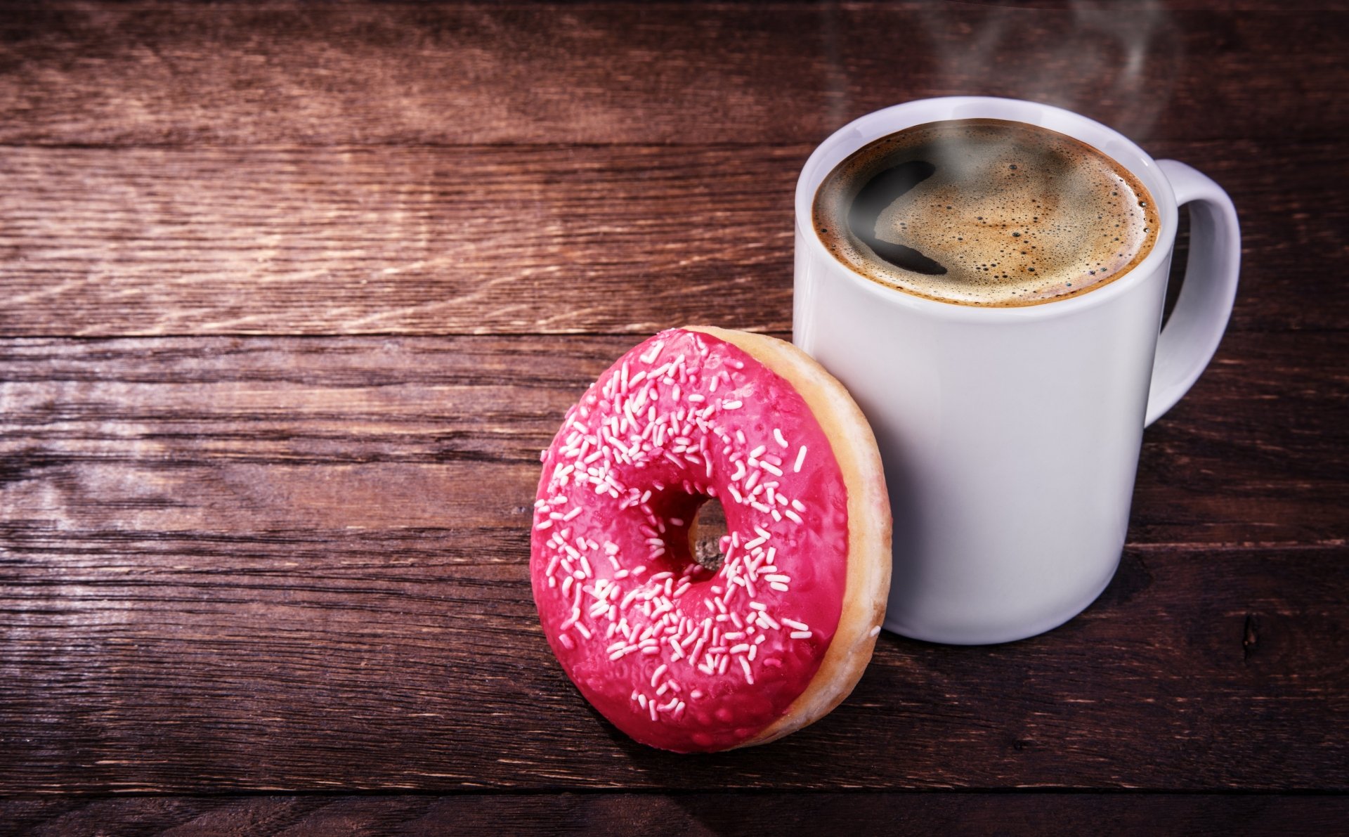 Download Doughnut Cup Food Coffee 4k Ultra HD Wallpaper