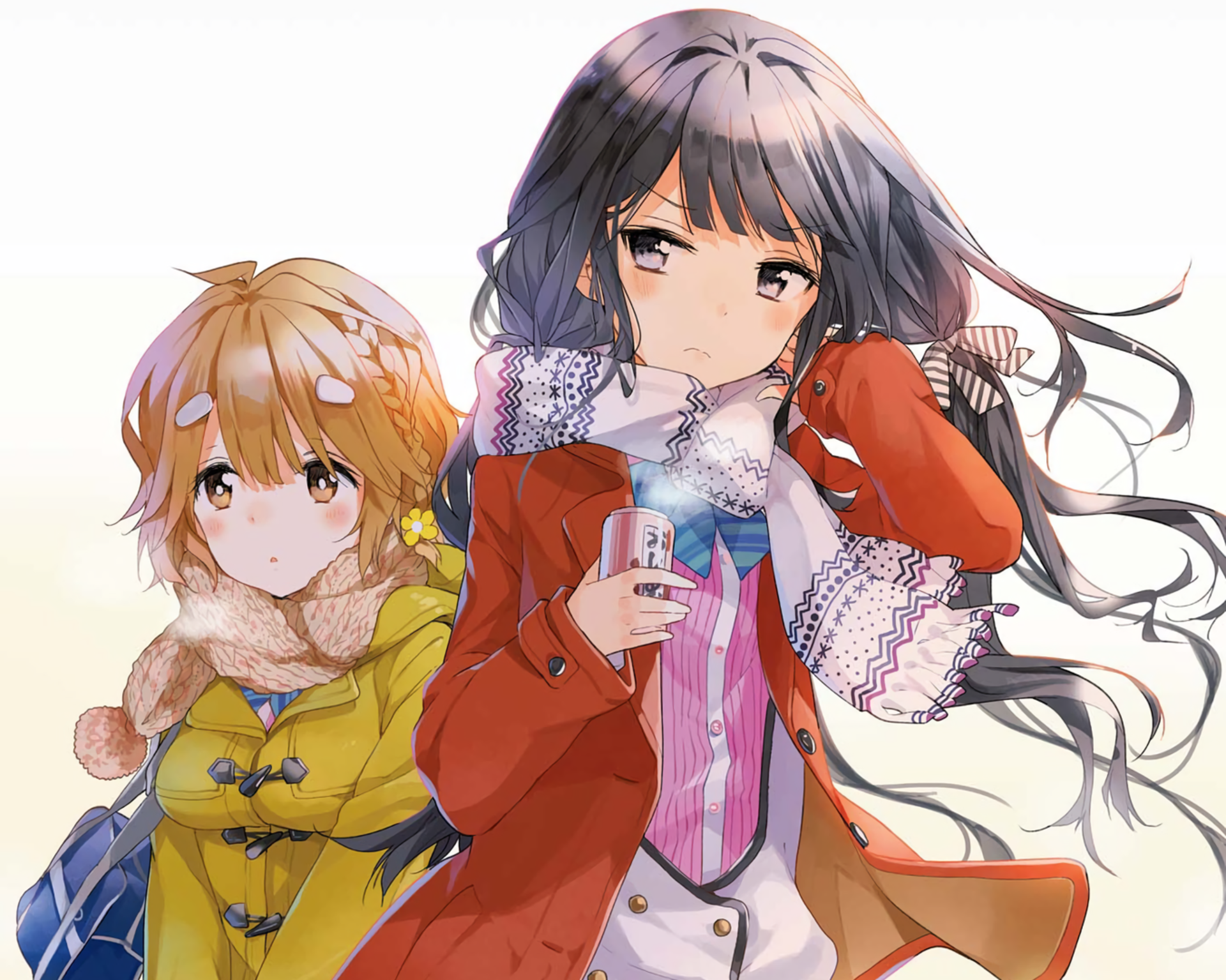 HD anime desktop wallpaper featuring Yoshino Koiwai and Aki Adagaki from Masamune-kun's Revenge, showcasing detailed character art and vibrant colors.