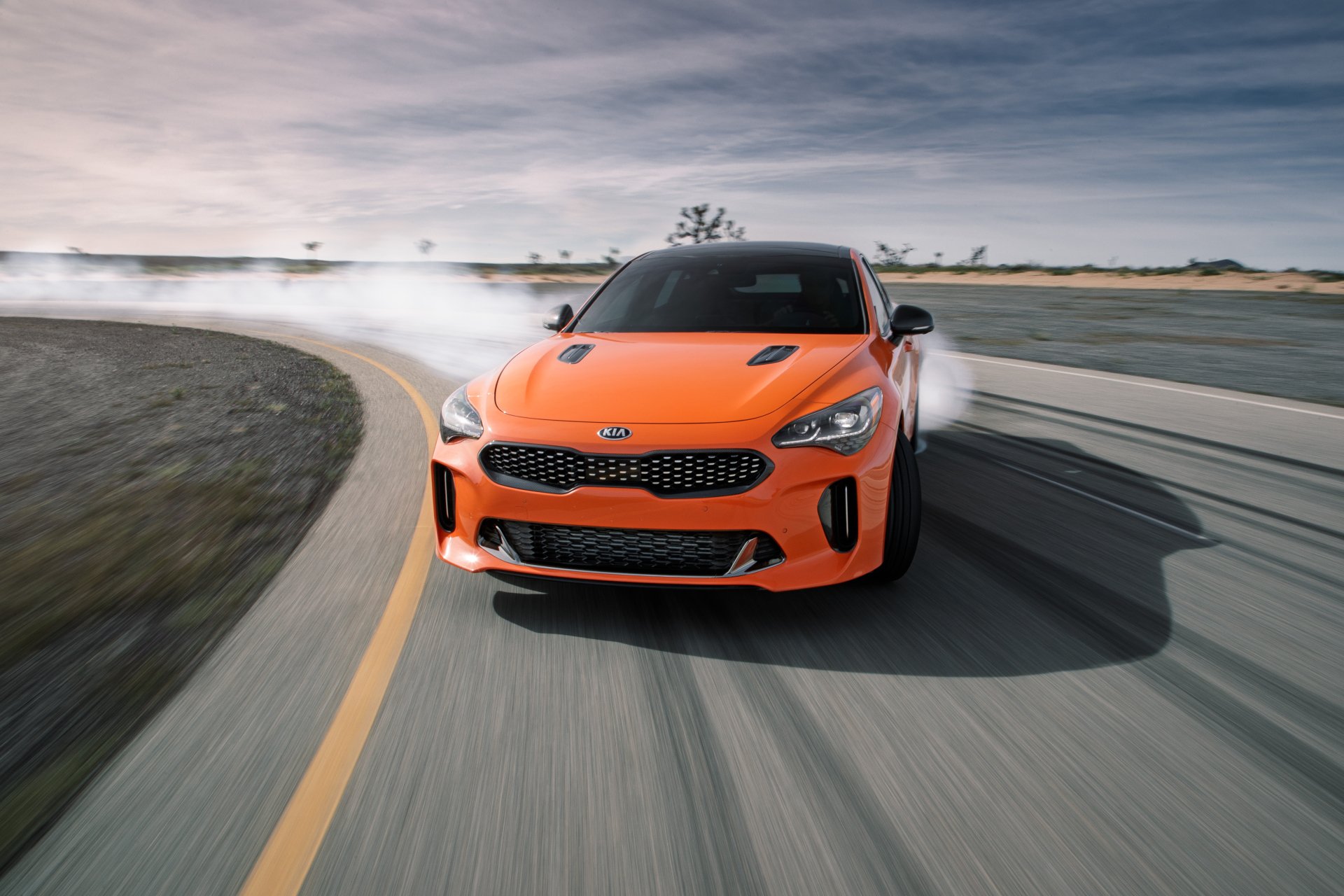 Download Orange Car Car Kia Kia Stinger Vehicle Kia Stinger GTS 4k 