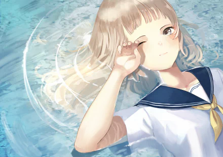 grey eyes blonde long hair Anime Original HD Desktop Wallpaper | Background Image