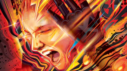 HD desktop wallpaper featuring Jean Grey as Phoenix from X-Men: Dark Phoenix, depicted in vivid, fiery colors that reflect her transformation.