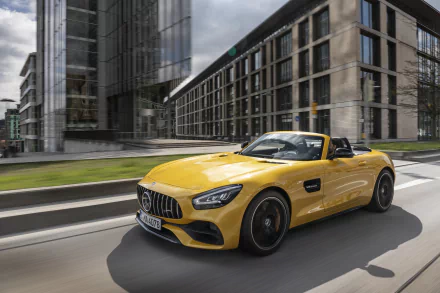 cabriolet supercar yellow car car Mercedes-AMG Mercedes-AMG GT vehicle Mercedes-AMG GT S HD Desktop Wallpaper | Background Image