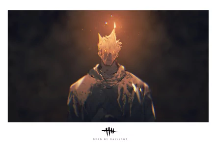 HD PC desktop wallpaper featuring Philip Ojomo from the video game Dead by Daylight, showcasing a dark, ominous figure with a glowing crown-like headpiece.