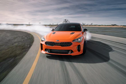 orange car car Kia Kia Stinger vehicle Kia Stinger GTS HD Desktop Wallpaper | Background Image