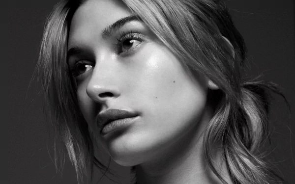 monochrome Celebrity Hailey Baldwin HD Desktop Wallpaper | Background Image