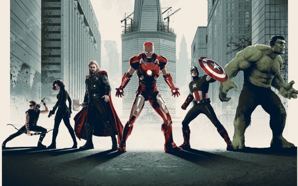 Movie The Avengers Iron Man Thor Captain America Hulk Black Widow Hawkeye HD Wallpaper | Background Image