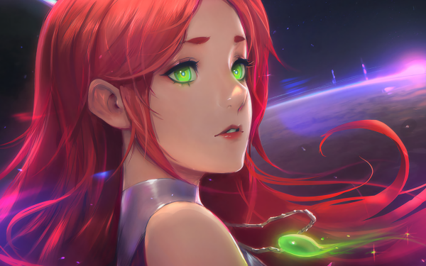 TV Show Teen Titans Starfire Red Hair Green Eyes HD Wallpaper | Background Image