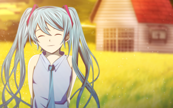 Anime Vocaloid Hatsune Miku Blue Hair Smile HD Wallpaper | Background Image
