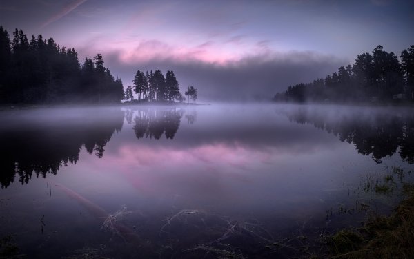 Earth Reflection Nature Lake Fog HD Wallpaper | Background Image