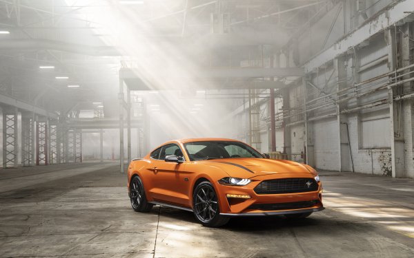 Vehicles Ford Mustang Ford Car Orange Car Muscle Car HD Wallpaper | Background Image