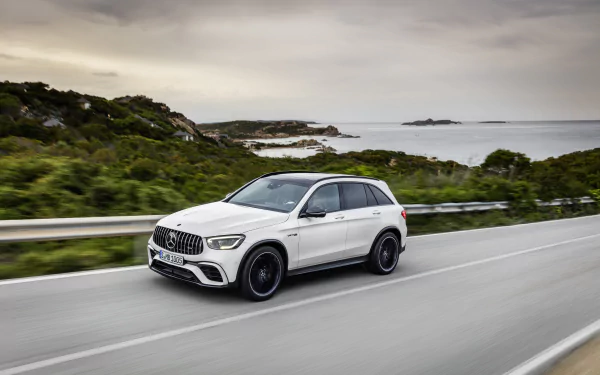SUV white car car Mercedes-Benz GLC-Class Mercedes-AMG vehicle Mercedes-AMG GLC 63 S HD Desktop Wallpaper | Background Image