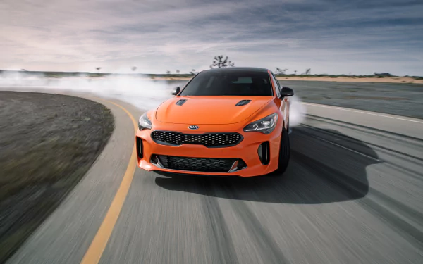 orange car car Kia Kia Stinger vehicle Kia Stinger GTS HD Desktop Wallpaper | Background Image