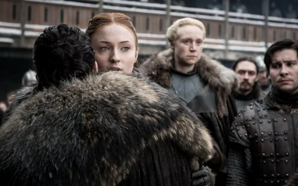 Daniel Portman Podrick Payne Sophie Turner Gwendoline Christie Brienne Of Tarth Sansa Stark TV Show Game Of Thrones HD Desktop Wallpaper | Background Image