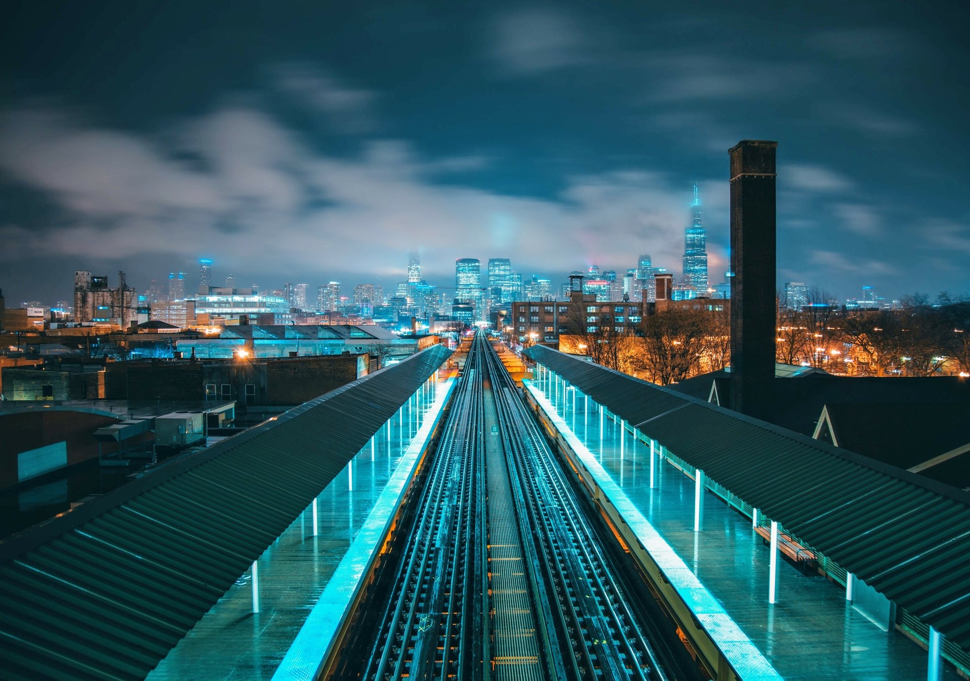 Download Train Station Railroad Bridge Man Made Chicago 4k Ultra Hd