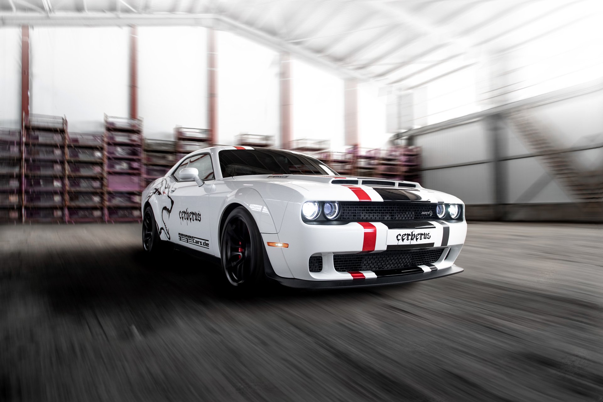 Download Muscle Car White Car Car Dodge Dodge Challenger Vehicle Dodge Challenger SRT HD Wallpaper