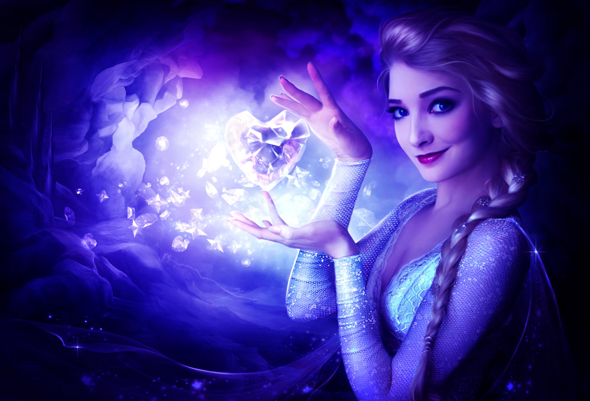 Elsa Cosplay Magic - Frozen HD Wallpaper by Elena Dudina