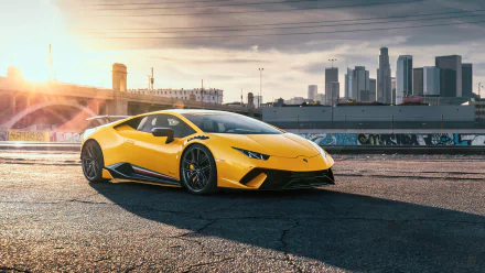 supercar yellow car car Lamborghini vehicle Lamborghini Huracan Performante HD Desktop Wallpaper | Background Image
