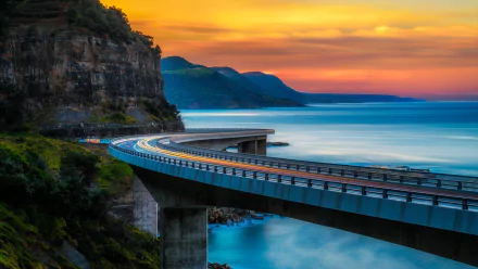Sea Cliff Bridge Australia ocean man made bridge HD Desktop Wallpaper | Background Image