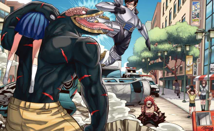 Nomu (My Hero Academia) Eijiro Kirishima Tenya Iida Anime My Hero Academia HD Desktop Wallpaper | Background Image