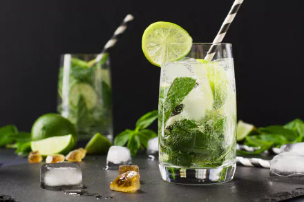still life mojito mint drink glass food cocktail HD Desktop Wallpaper | Background Image