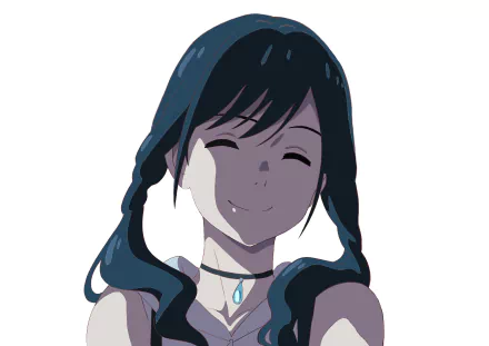 Hina Amano from Weathering with You anime, smiling softly in this HD PC desktop wallpaper and background.