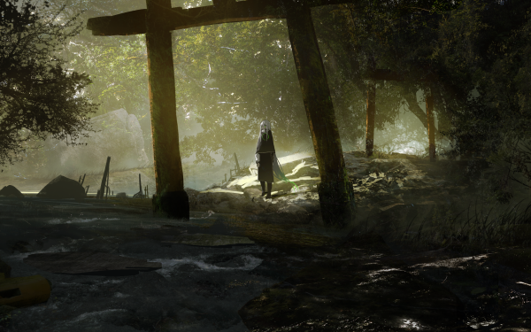Anime Forest Landscape HD Wallpaper | Background Image