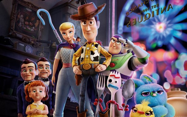 Movie Toy Story 4 Woody Buzz Lightyear Bo Peep Forky Hat Sheriff Toy Spoon Spork Stuffed Animal Puppet HD Wallpaper | Background Image