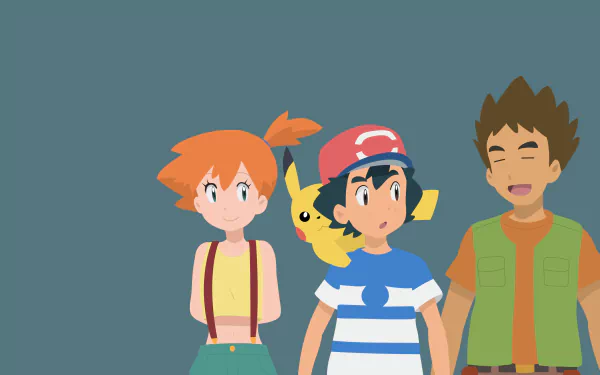 Misty (Pokémon) Brock (Pokémon) Ash Ketchum Pikachu Anime Pokemon HD Desktop Wallpaper | Background Image