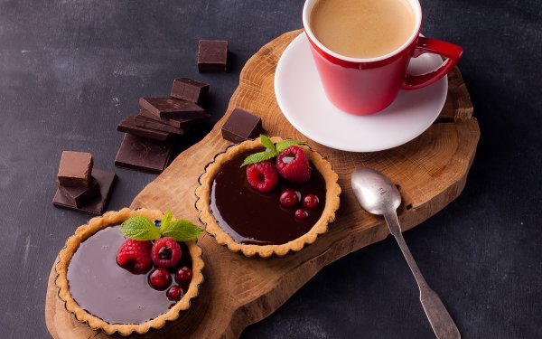 Food Coffee Chocolate Raspberry Dessert Cup Still Life Pastry HD Wallpaper | Background Image