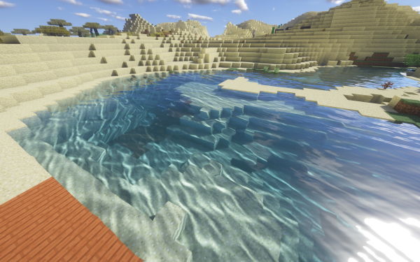Video Game Minecraft Desert Lake Water HD Wallpaper | Background Image