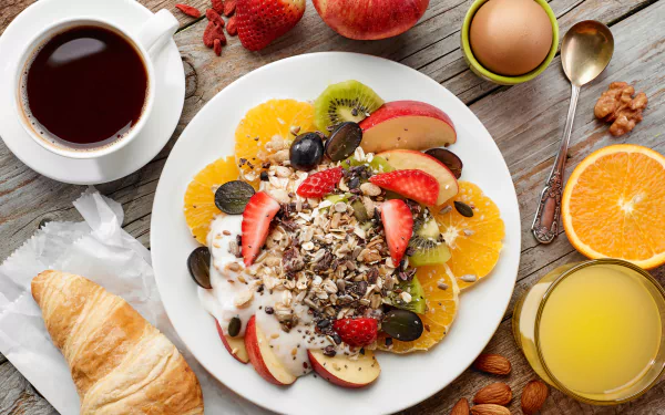 still life fruit coffee food breakfast HD Desktop Wallpaper | Background Image