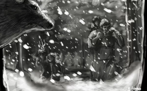 Meera Reed Jojen Reed Bran Stark Hodor (Game of Thrones) fantasy A Song of Ice and Fire HD Desktop Wallpaper | Background Image