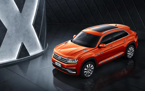 SUV orange car Volkswagen car vehicle Volkswagen Atlas HD Desktop Wallpaper | Background Image
