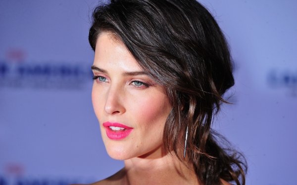 Celebrity Cobie Smulders Actress Canadian Black Hair Blue Eyes Face Smile Lipstick HD Wallpaper | Background Image