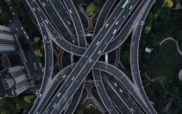 Man Made Highway Road Aerial Shanghai China HD Wallpaper | Background Image