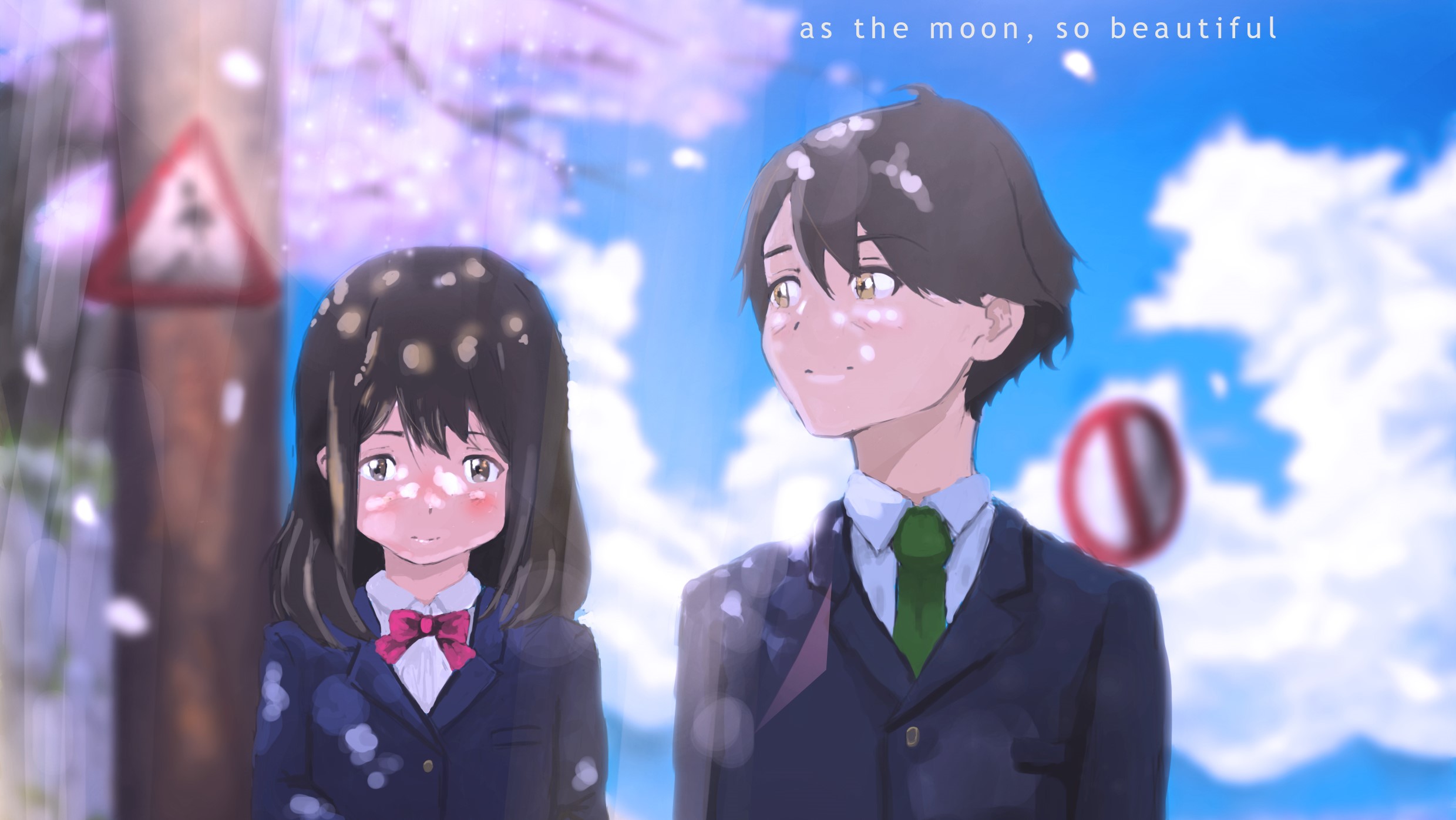 Anime Tsuki ga Kirei HD Wallpaper | Background Image
