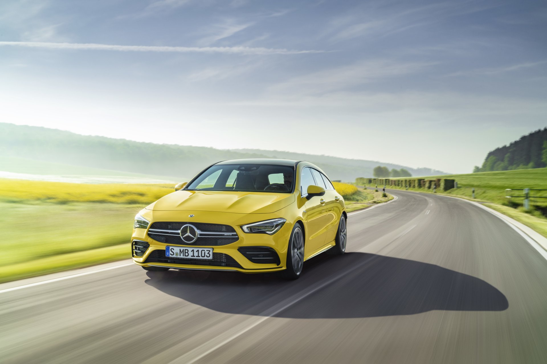 Download Yellow Car Car Mercedes-Benz Vehicle Mercedes-Benz CLA-Class 8k Ultra HD Wallpaper