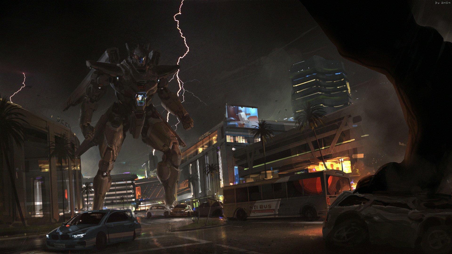 Download Sci Fi Mech HD Wallpaper by Lok Du