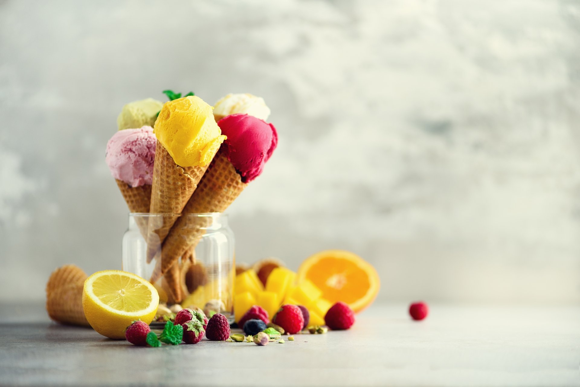 Download Still Life Waffle Cone Berry Food Ice Cream 4k Ultra Hd Wallpaper