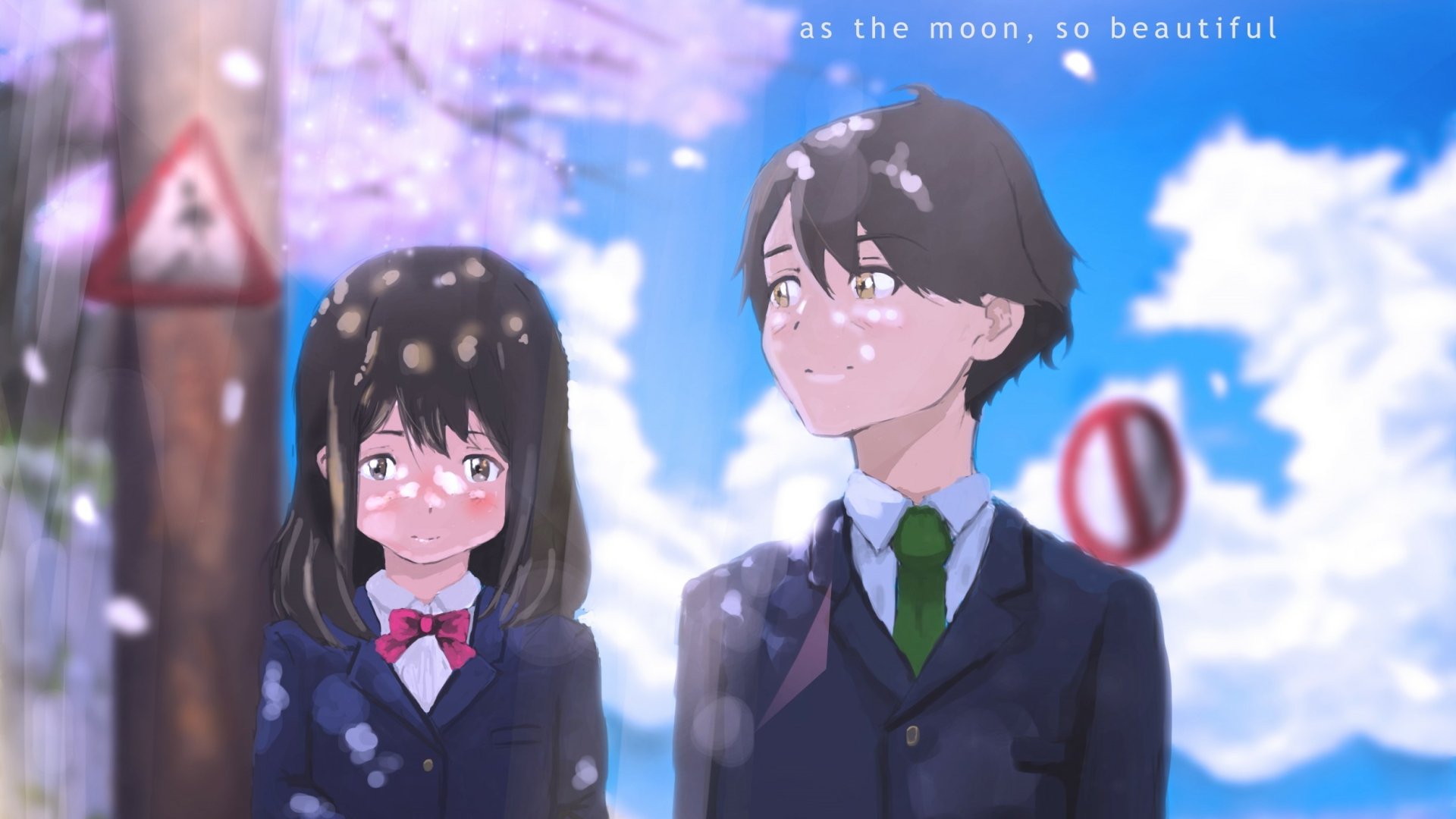 Download Kotarō Azumi Akane Mizuno Anime Tsuki Ga Kirei HD Wallpaper by ReadSapphirine