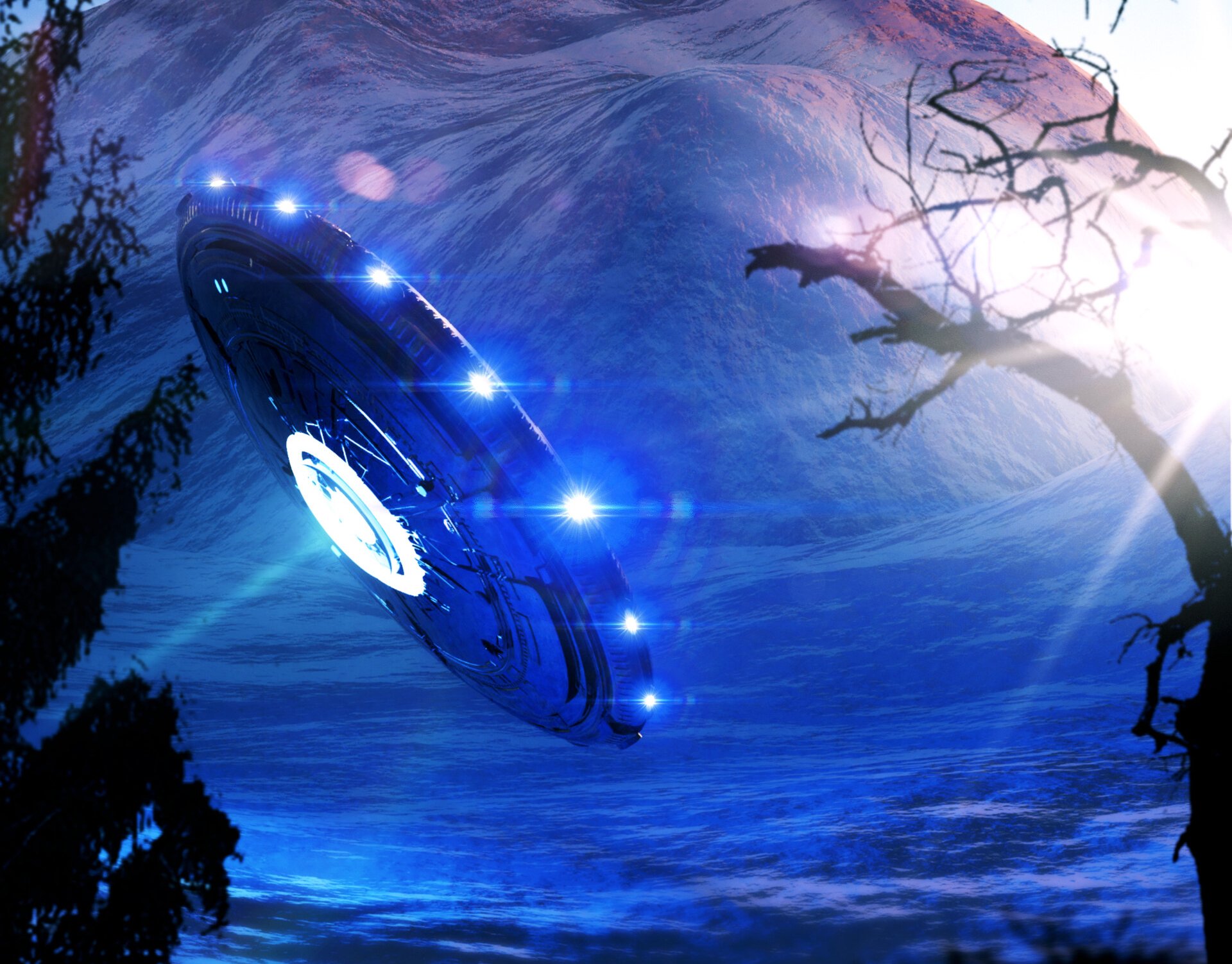 Download Spaceship Sci Fi UFO HD Wallpaper by Erik Stitt