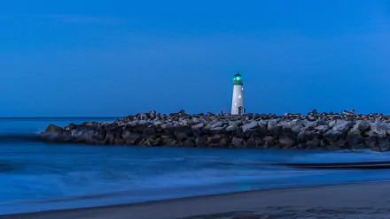 blue dusk man made lighthouse HD Desktop Wallpaper | Background Image