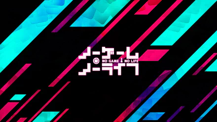 HD desktop wallpaper and background featuring colorful geometric patterns and the title No Game No Life from the anime No Game No Life.